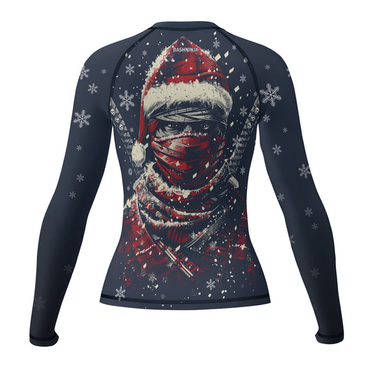 Rashninja Christmas Shadow Santa Women's Long Sleeve Rash Guard