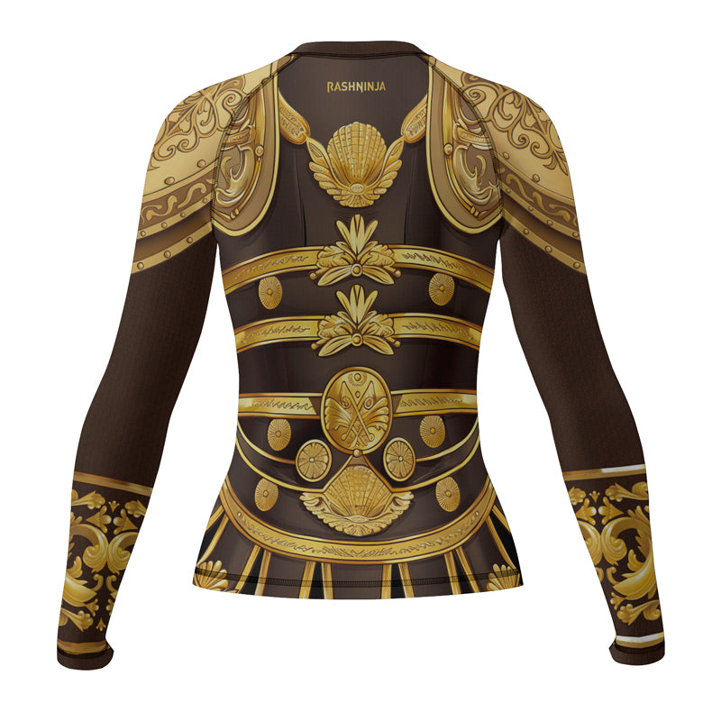 Rashninja Spartan Golden Armor Women's Long Sleeve Rash Guard