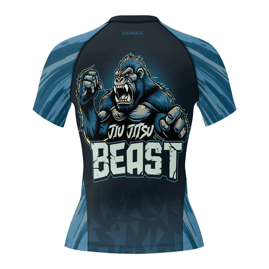 Rashninja Gorilla Blue Titan Women's Short Sleeve Rash Guard