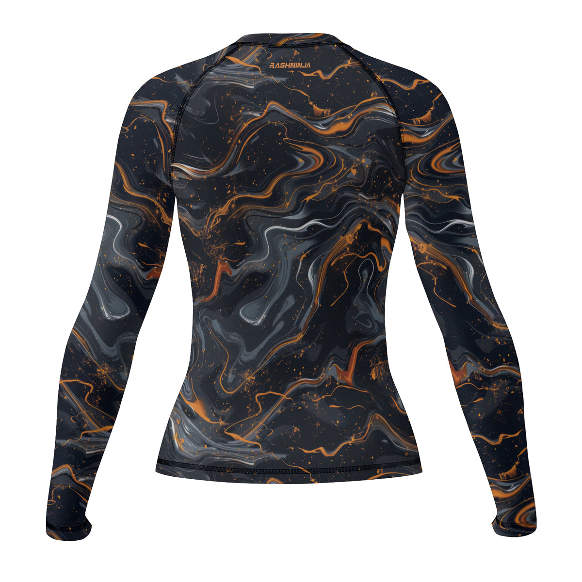 マメMarble Print Long Sleeve Zip Rashguard Rashninja Cyber Storm Marble Women's Long Sleeve Rash Guard