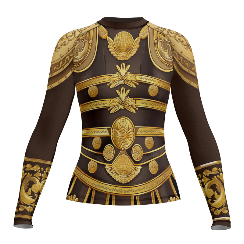 Rashninja Spartan Golden Armor Women's Long Sleeve Rash Guard
