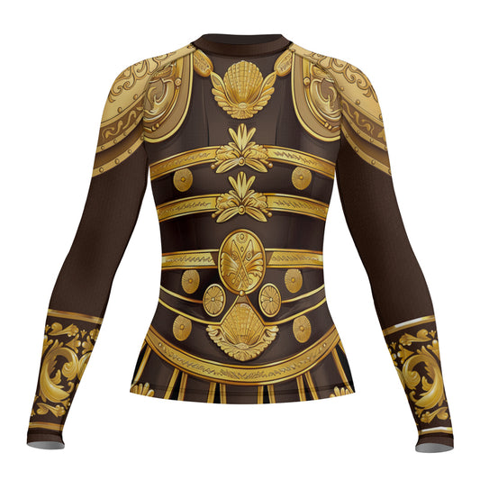 Rashninja Spartan Golden Armor Women's Long Sleeve Rash Guard