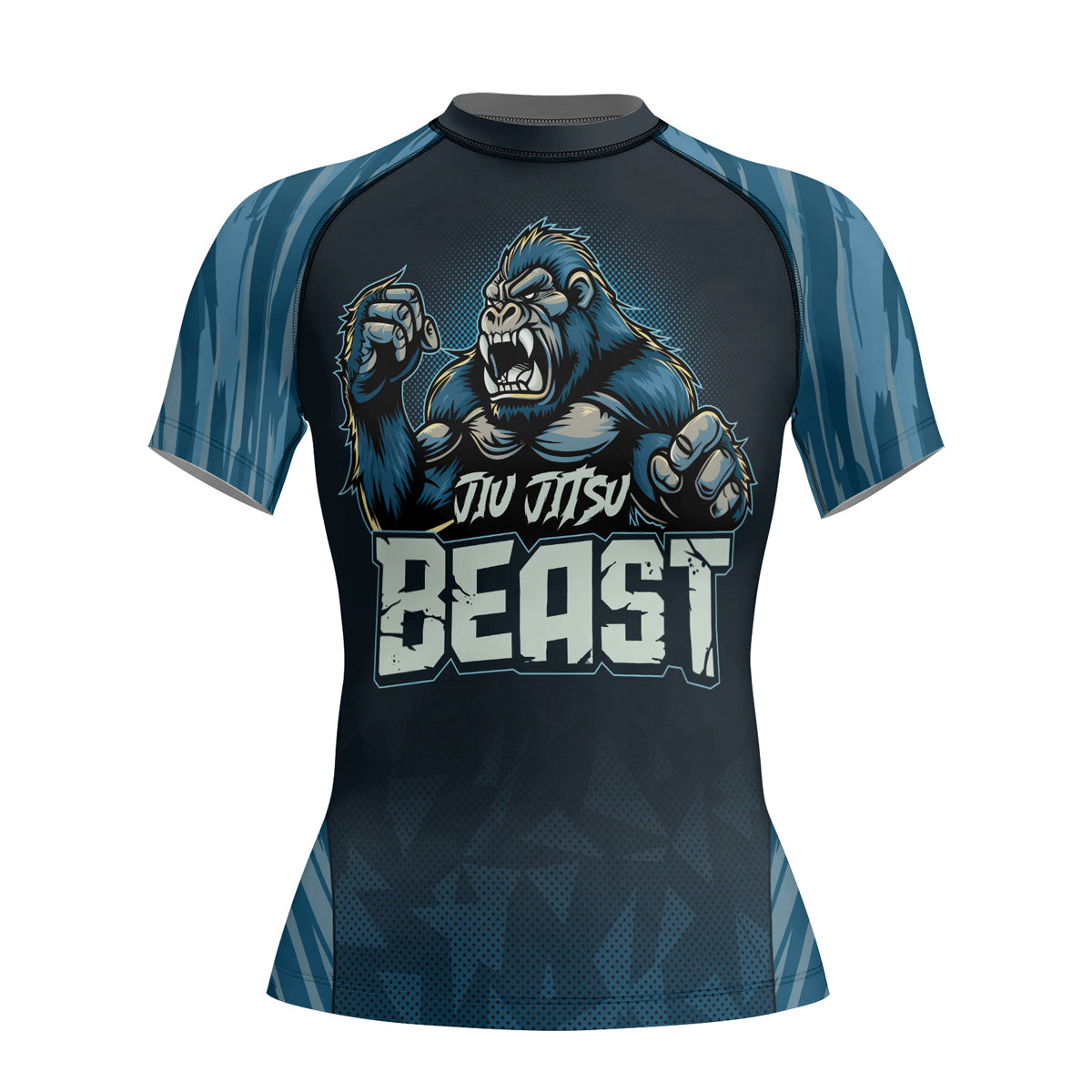 Rashninja Gorilla Blue Titan Women's Short Sleeve Rash Guard