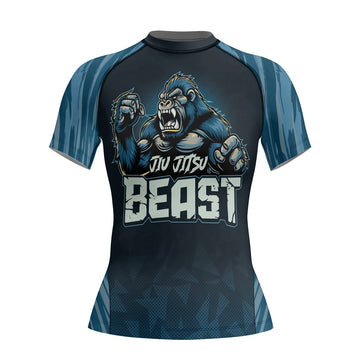 Rashninja Gorilla Blue Titan Women's Short Sleeve Rash Guard