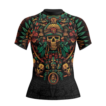 Rashninja Aztec Fire Dance Women's Short Sleeve Rash Guard

