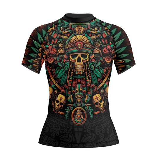 Rashninja Aztec Fire Dance Women's Short Sleeve Rash Guard

