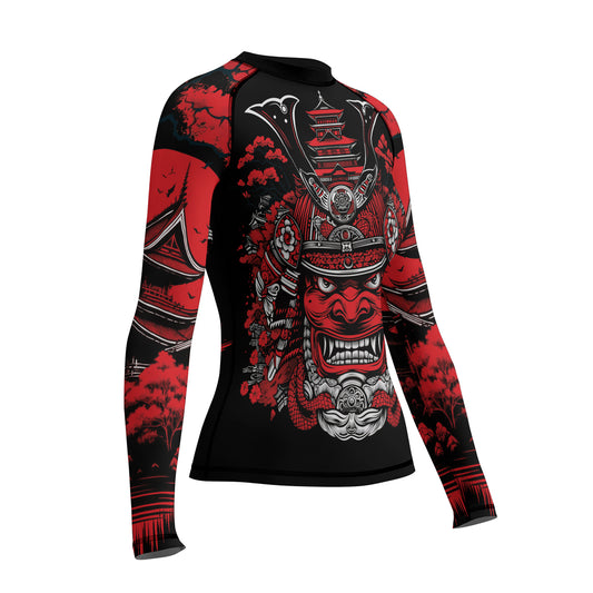 Rashninja Samurai Blood Moon Women's Long Sleeve Rash Guard