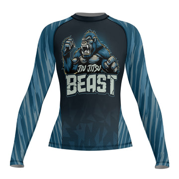 Rashninja Gorilla Blue Titan Women's Long Sleeve Rash Guard