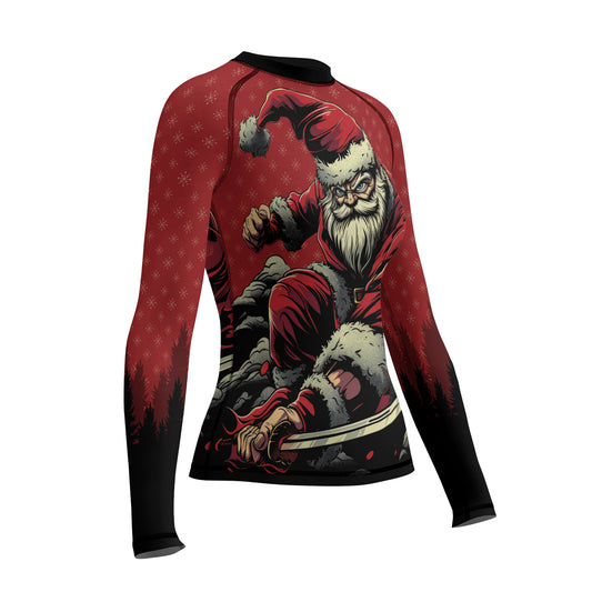 Rashninja Christmas Santa Grappler Women's Long Sleeve Rash Guard