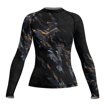 Rashninja Cyber Storm Marble Women's Long Sleeve Rash Guard