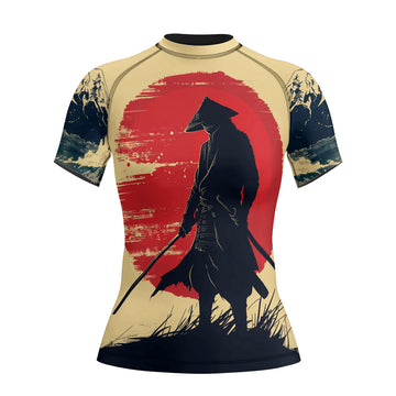 Rashninja Samurai Red Dawn Women's Short Sleeve Rash Guard