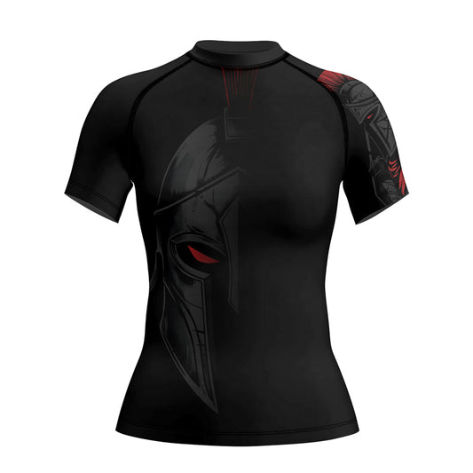 Rashninja Spartan Spear Pattern Women's Short Sleeve Rash Guard
