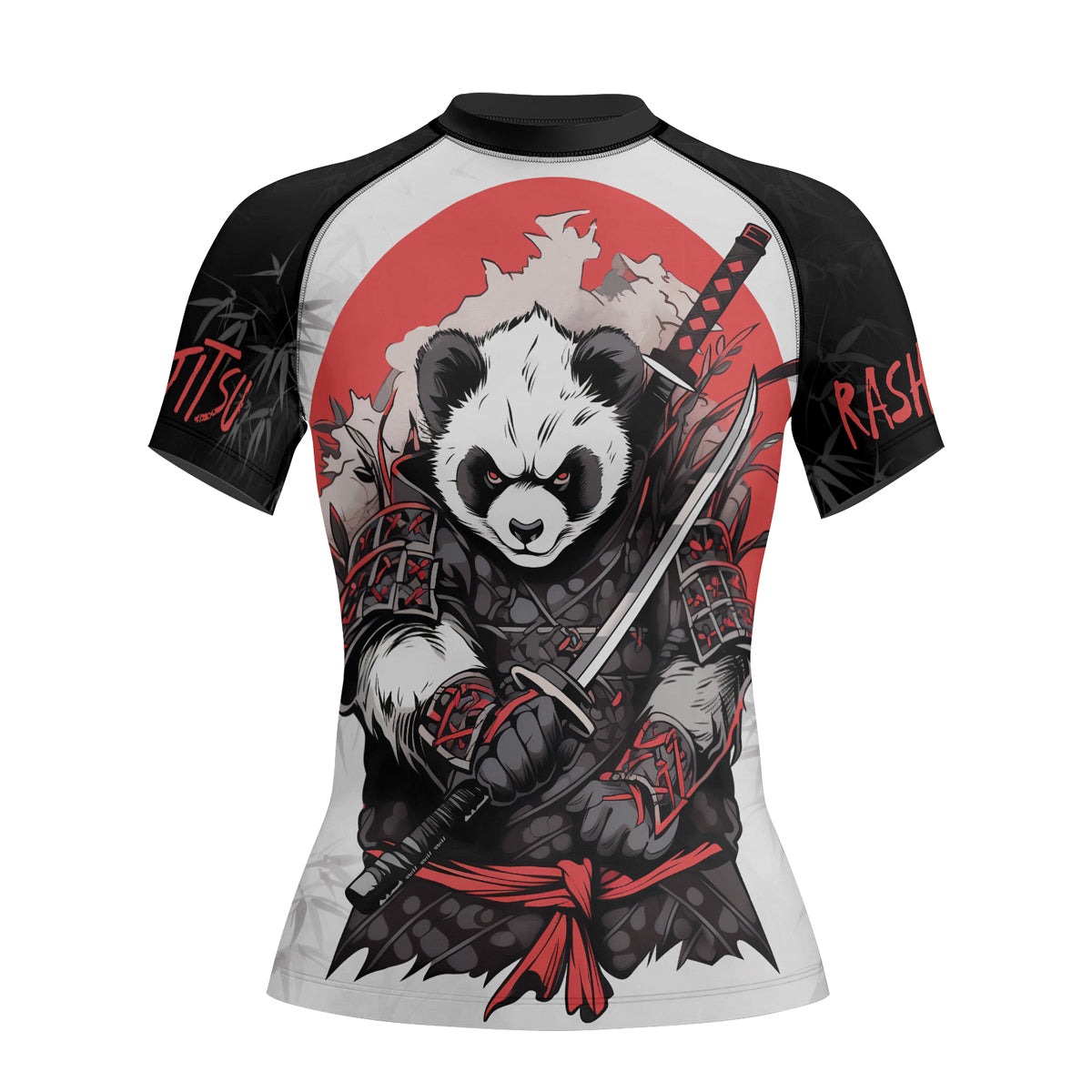 Rashninja Panda Samurai Blade Women's Short Sleeve Rash Guard