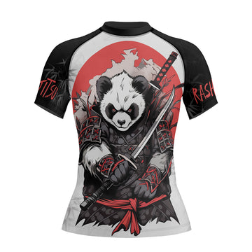 Rashninja Panda Samurai Blade Women's Short Sleeve Rash Guard
