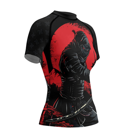Rashninja Ninja Blood Moon Women's Short Sleeve Rash Guard