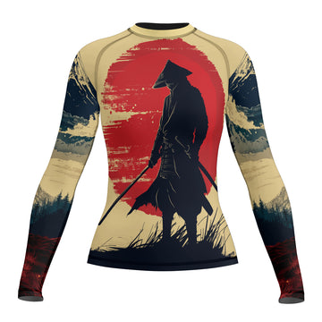 Rashninja Samurai Red Dawn Women's Long Sleeve Rash Guard