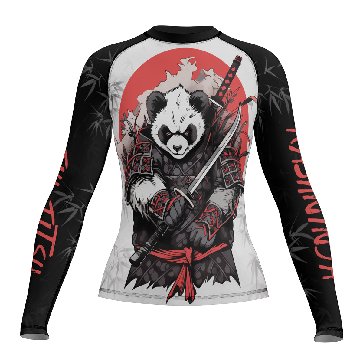 Rashninja Panda Samurai Blade Women's Long Sleeve Rash Guard