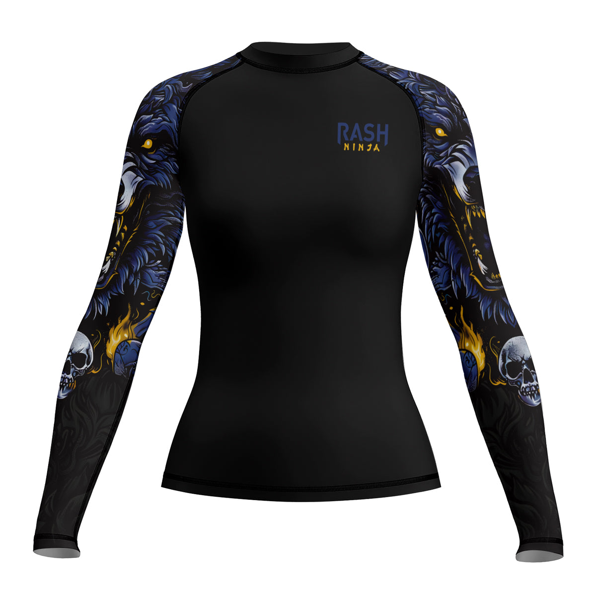 Rashninja Wolf Snow Hunt Women's Long Sleeve Rash Guard

