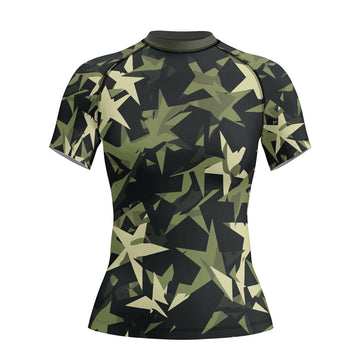 Rashninja Camouflage Star Mirage Women's Short Sleeve Rash Guard