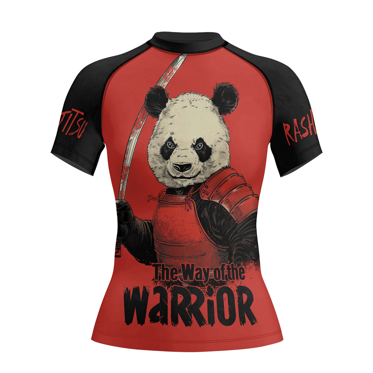 Rashninja Panda the Way of the Warrior Mastery Women's Short Sleeve Rash Guard