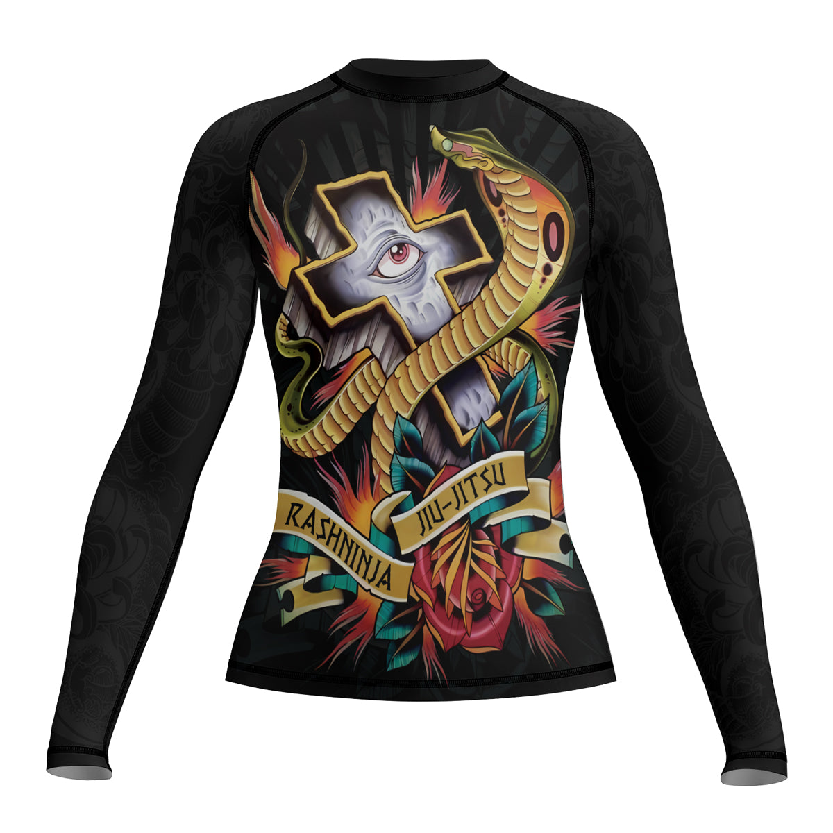 Rashninja Snake Tattoo Ink Spiral Women's Long Sleeve Rash Guard