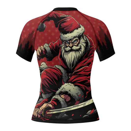 Rashninja Christmas Santa Grappler Women's Short Sleeve Rash Guard