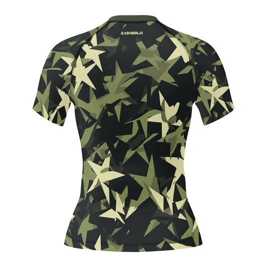 Rashninja Camouflage Star Mirage Women's Short Sleeve Rash Guard