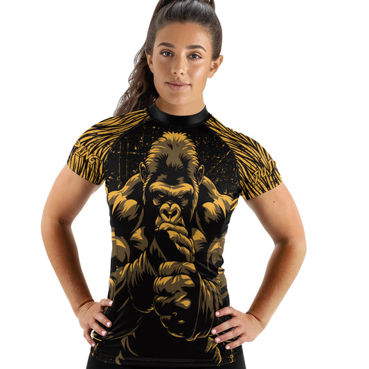Rashninja Gorilla Jungle King Women's Short Sleeve Rash Guard
