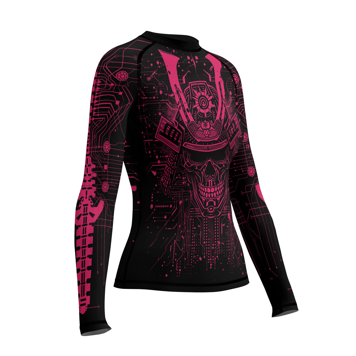 Neon Belly Rash Guard Rashninja Cyber Neon Matrix Women's Long Sleeve Rash Guard