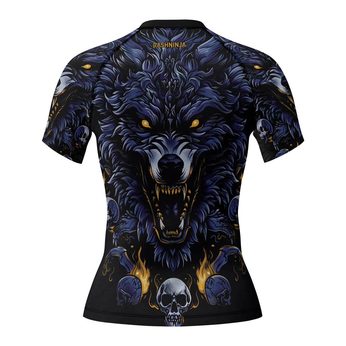 Rashninja Wolf Snow Hunt Women's Short Sleeve Rash Guard

