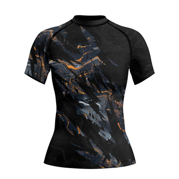 Rashninja Cyber Storm Marble Women's Short Sleeve Rash Guard