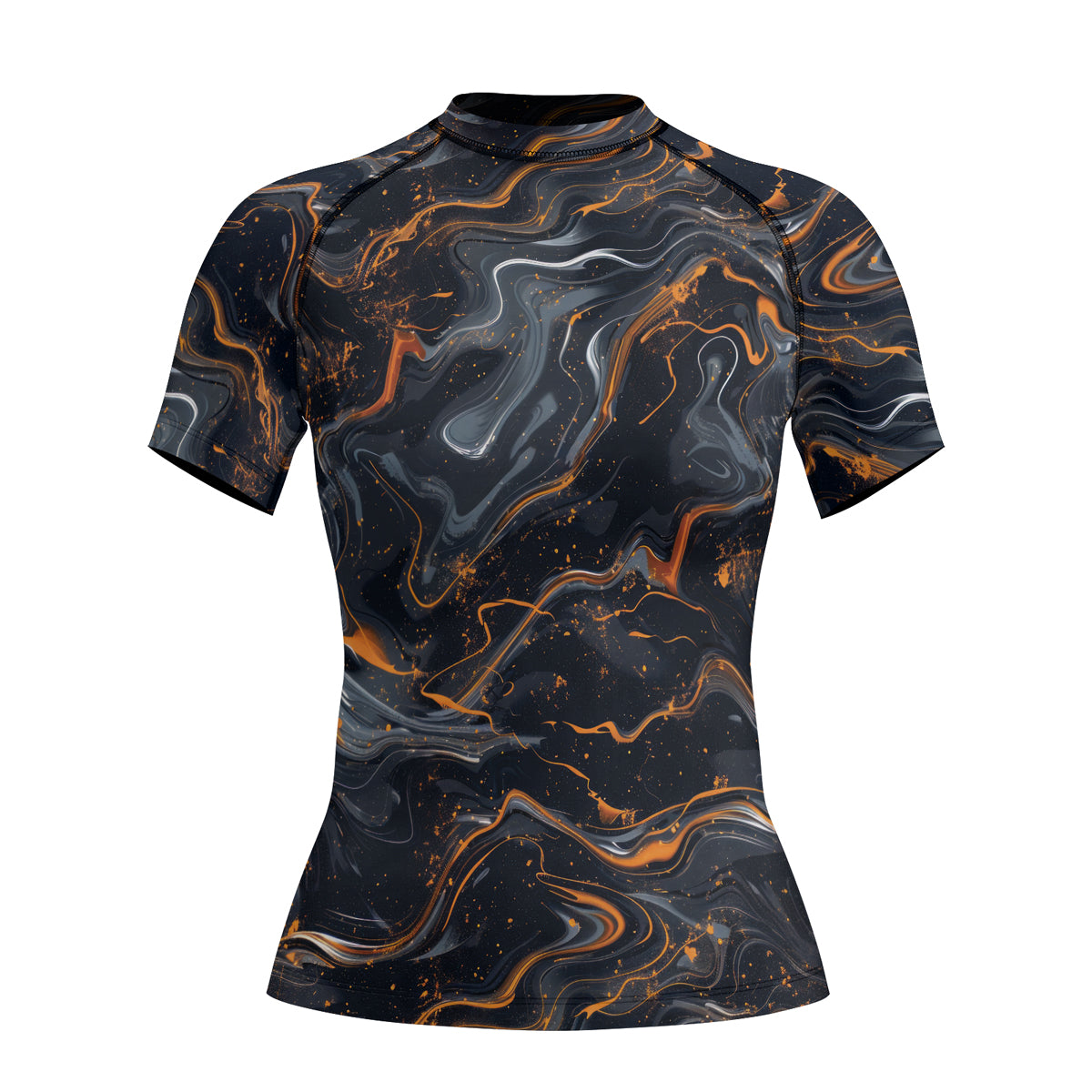 Rashninja Cyber Storm Marble Women's Short Sleeve Rash Guard