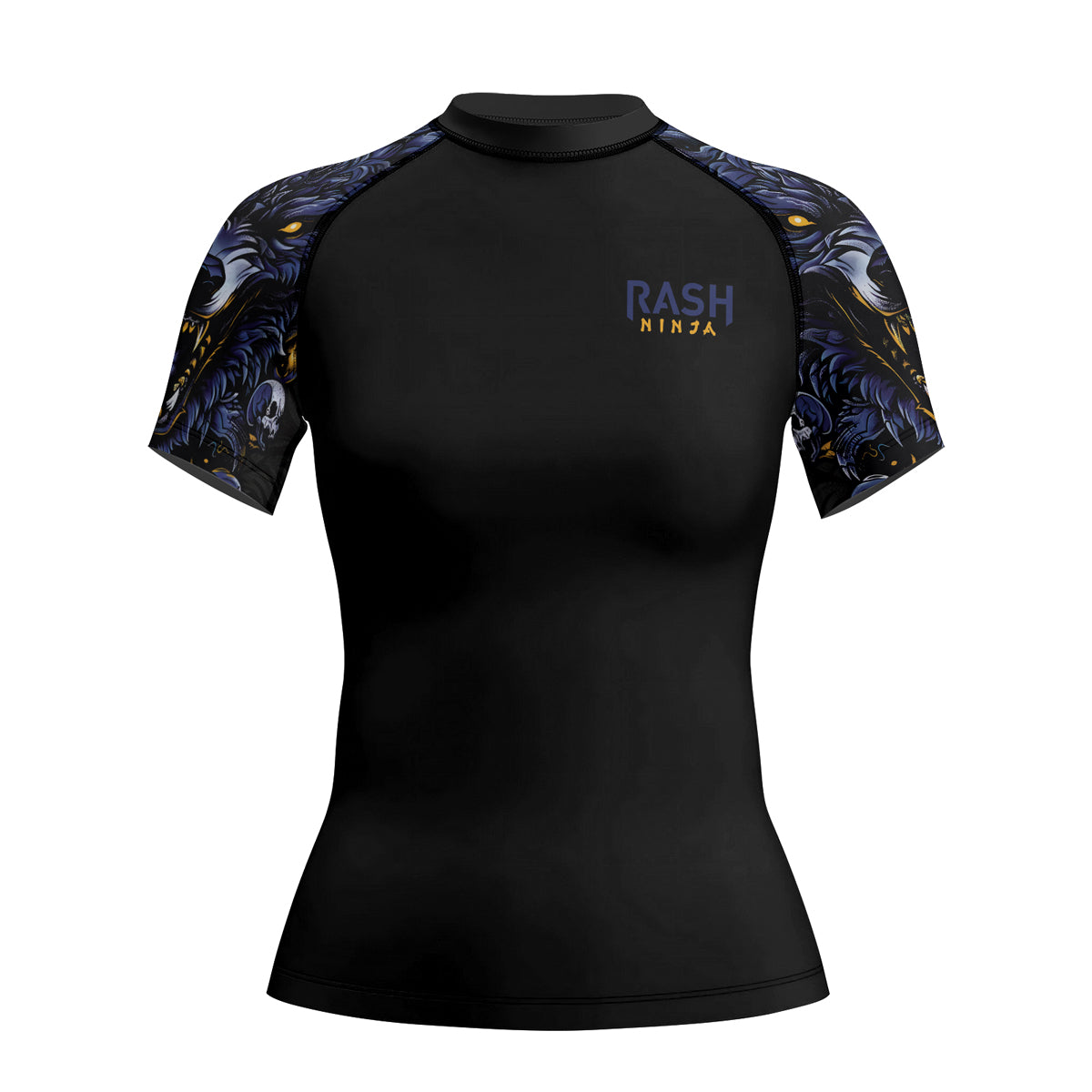 Rashninja Wolf Snow Hunt Women's Short Sleeve Rash Guard

