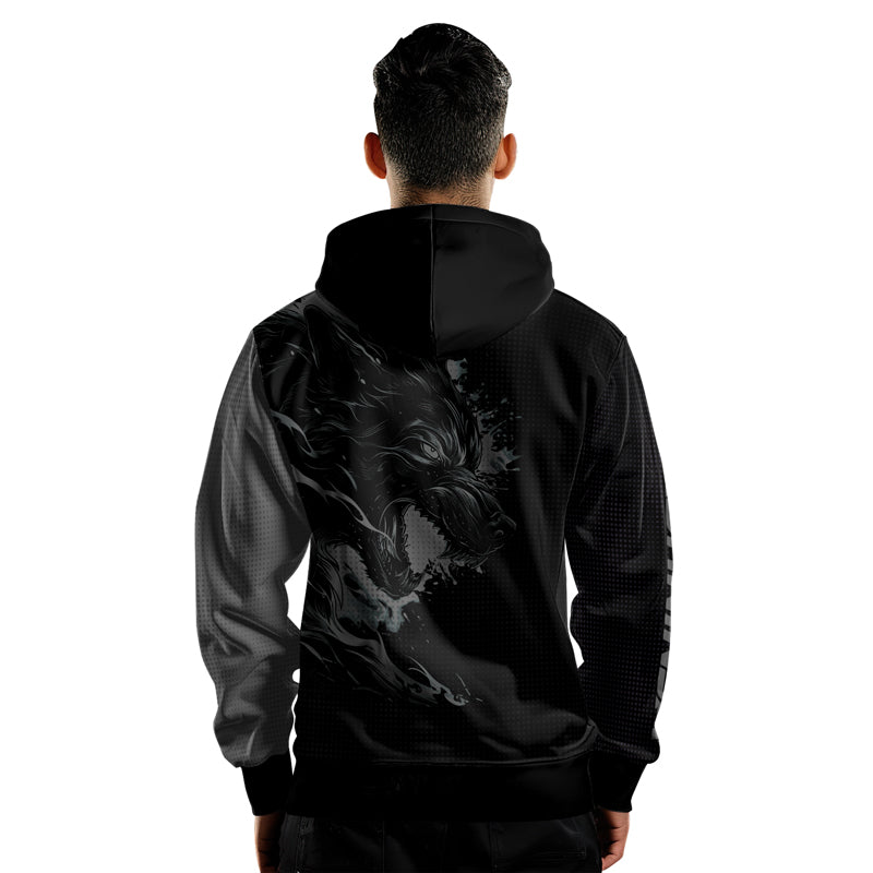 Rashninja Snarling Wolf AOP Hoodie | Wolf Hoodies For Men | Hoodie Bjj