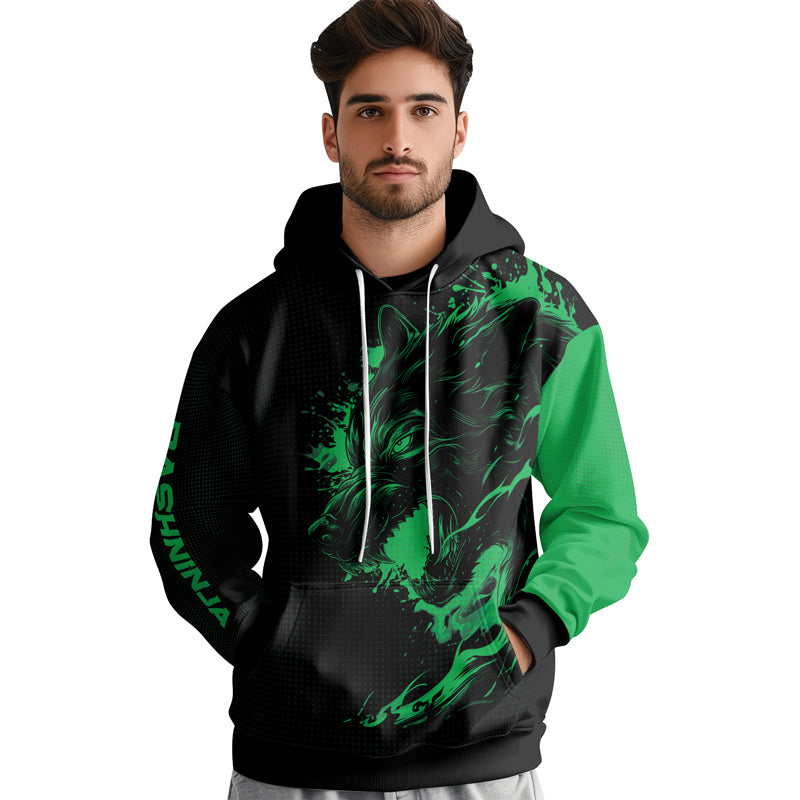 Rashninja Snarling Wolf AOP Hoodie | Wolf Hoodies For Men | Hoodie Bjj