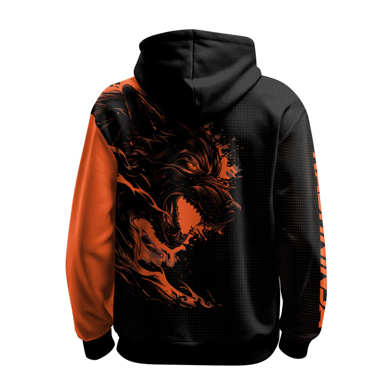 Rashninja Snarling Wolf AOP Hoodie | Wolf Hoodies For Men | Hoodie Bjj