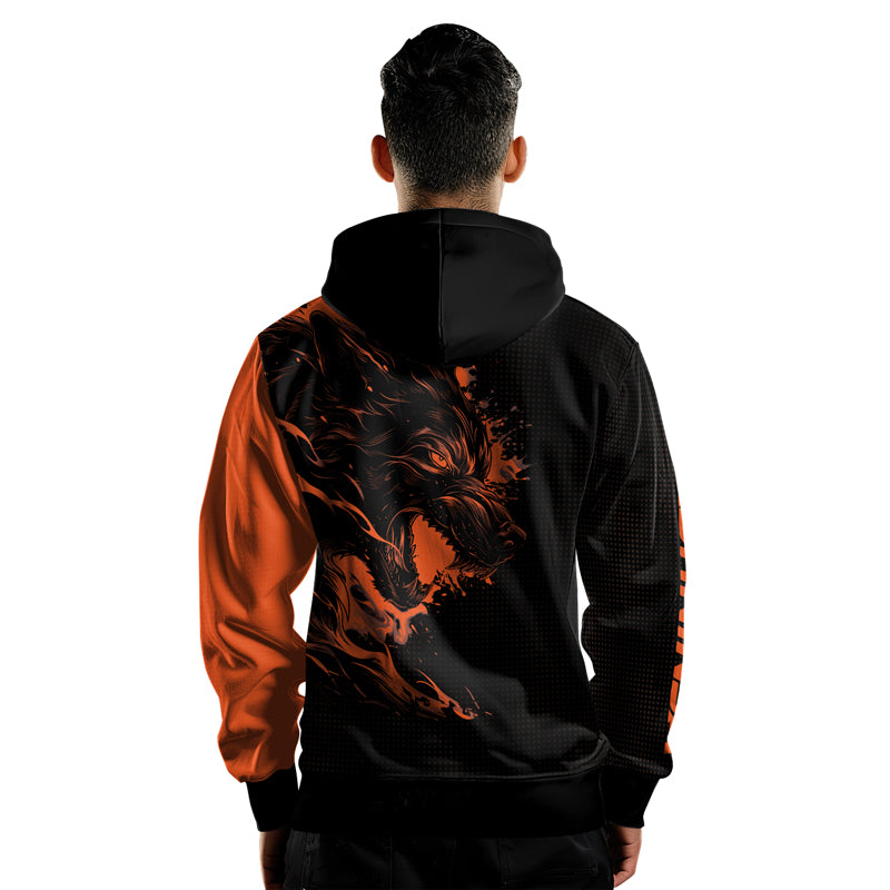 Rashninja Snarling Wolf AOP Hoodie | Wolf Hoodies For Men | Hoodie Bjj