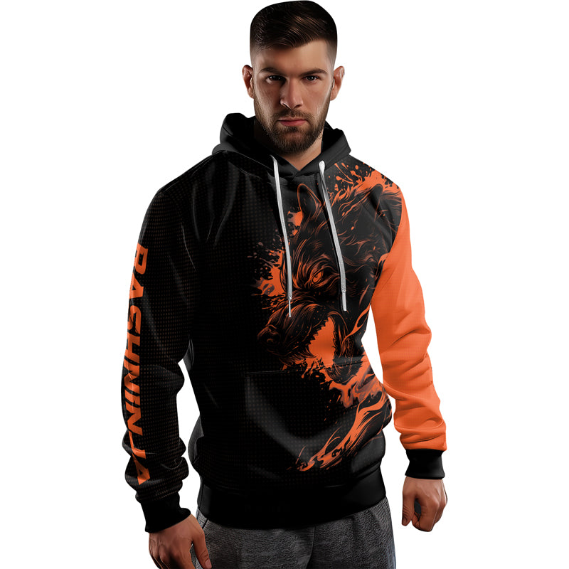 Rashninja Snarling Wolf AOP Hoodie | Wolf Hoodies For Men | Hoodie Bjj