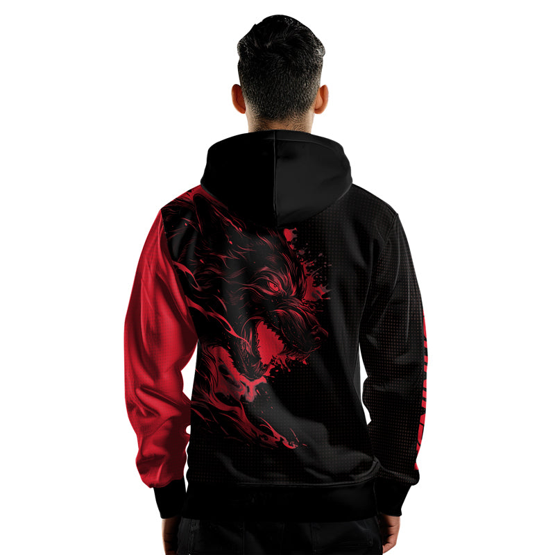 Rashninja Snarling Wolf AOP Hoodie | Wolf Hoodies For Men | Hoodie Bjj