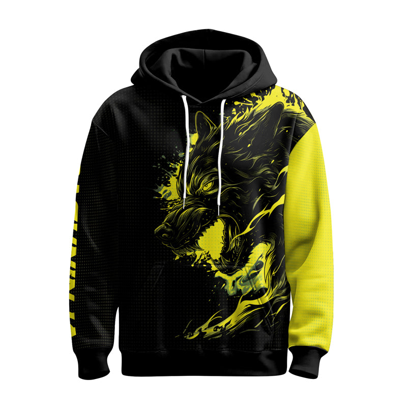 Rashninja Snarling Wolf AOP Hoodie | Wolf Hoodies For Men | Hoodie Bjj