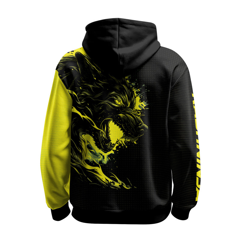 Rashninja Snarling Wolf AOP Hoodie | Wolf Hoodies For Men | Hoodie Bjj