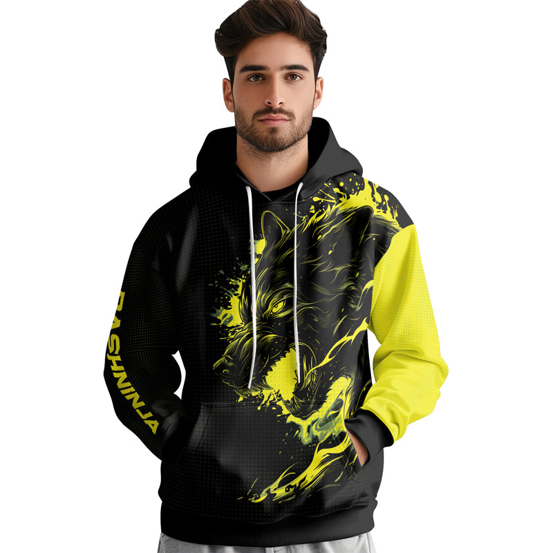 Rashninja Snarling Wolf AOP Hoodie | Wolf Hoodies For Men | Hoodie Bjj