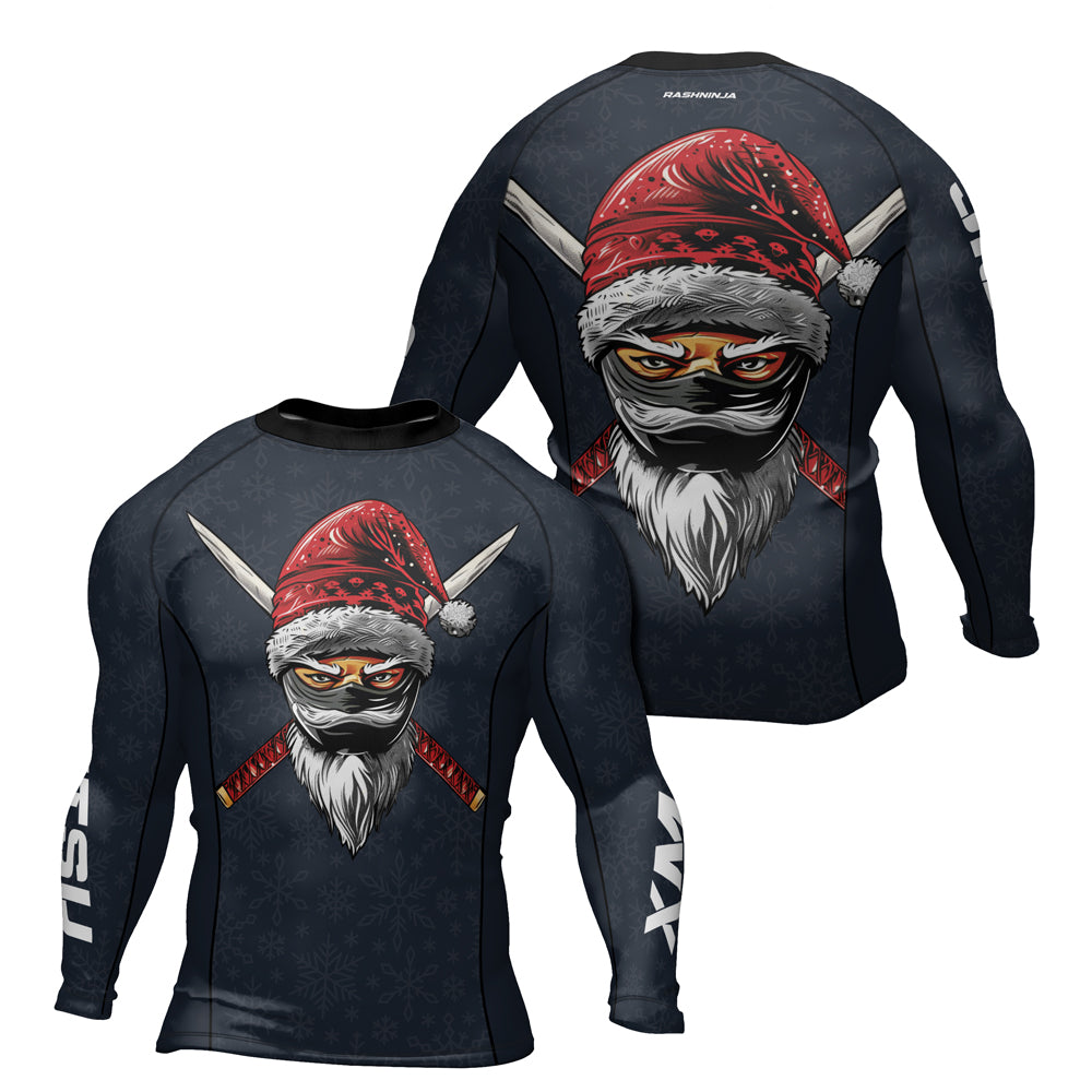 Rashninja Christmas Ninja XMAS Men's Long Sleeve Rash Guard