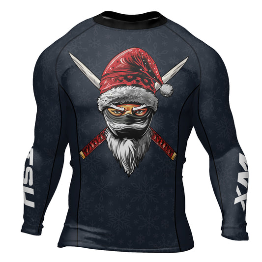 Rashninja Christmas Ninja XMAS Men's Long Sleeve Rash Guard