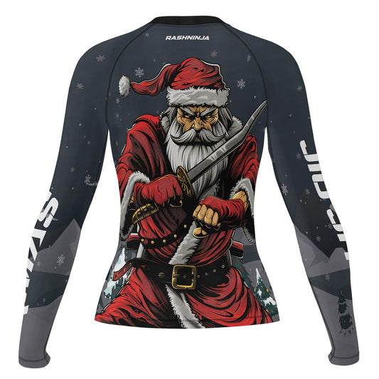 Rashninja Christmas Katana Santa Women's Long Sleeve Rash Guard