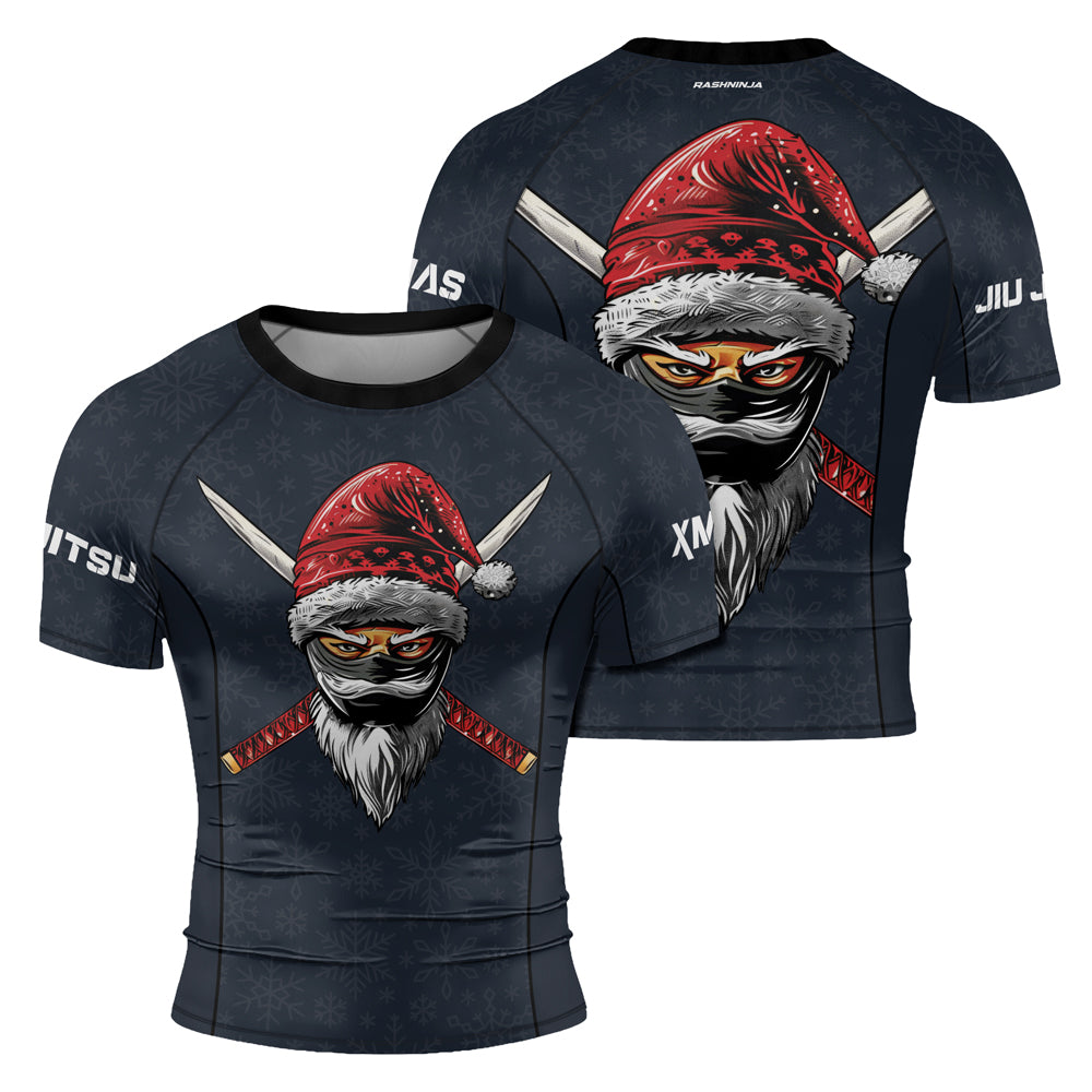 Rashninja Christmas Ninja XMAS Men's Short Sleeve Rash Guard
