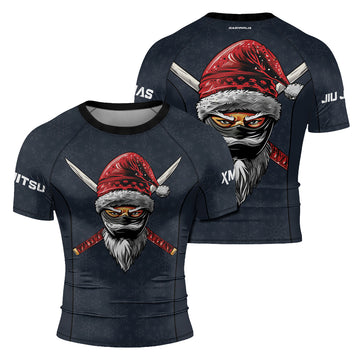 Rashninja Christmas Ninja XMAS Men's Short Sleeve Rash Guard