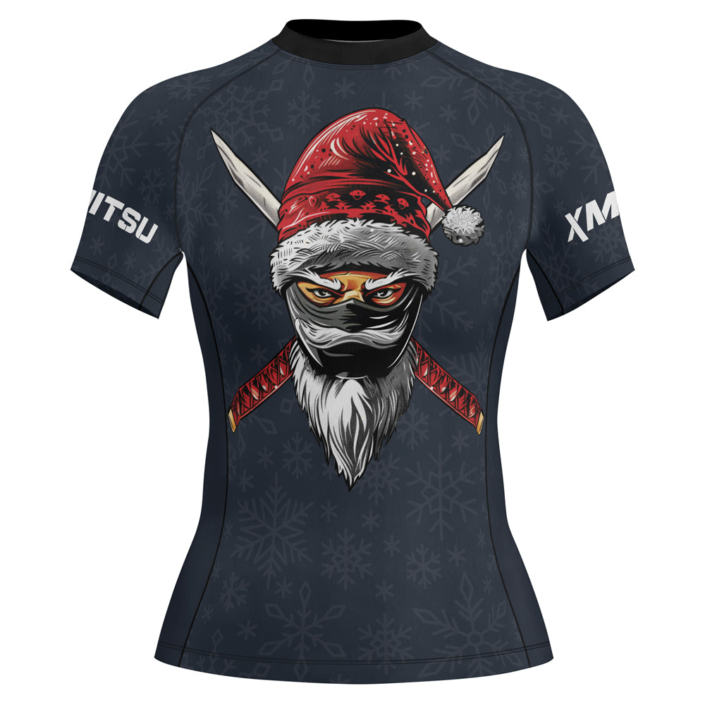 Rashninja Christmas Ninja XMAS Women's Short Sleeve Rash Guard