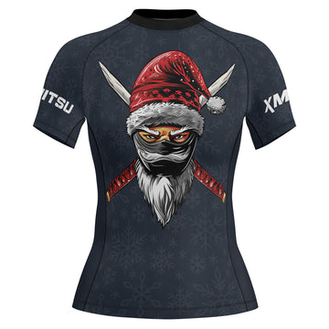 Rashninja Christmas Ninja XMAS Women's Short Sleeve Rash Guard