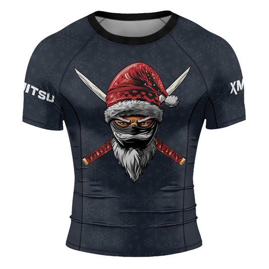 Rashninja Christmas Ninja XMAS Men's Short Sleeve Rash Guard